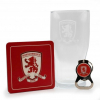 Pint Glass Opener and Mats Gift Set